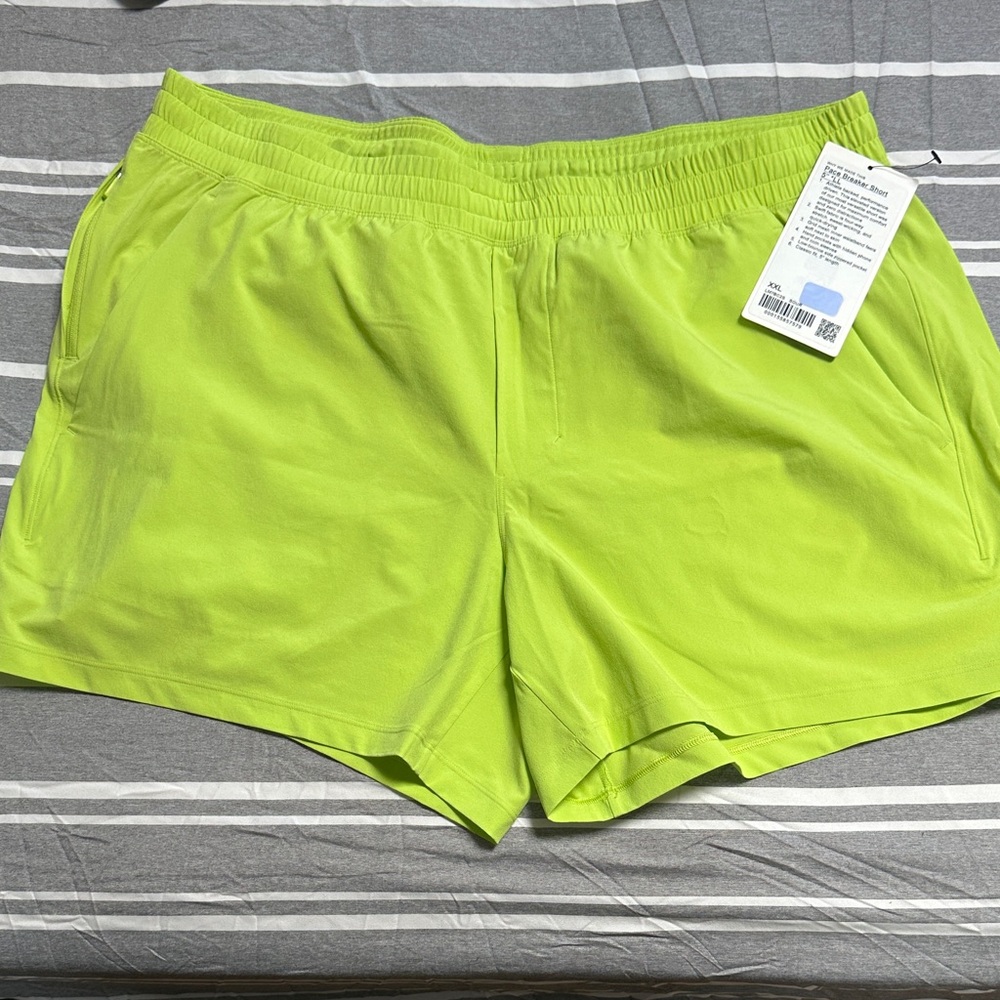 Lululemon Athletica Neon Green Men's Athletic Shorts